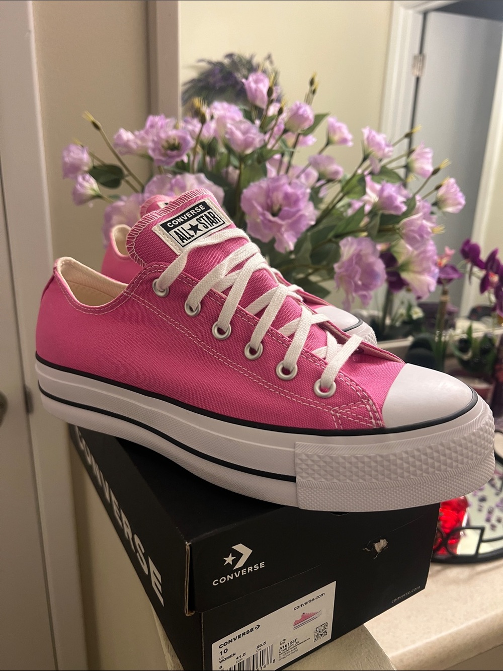 Converse Pink Low Top Canvas Platform Sneaker
